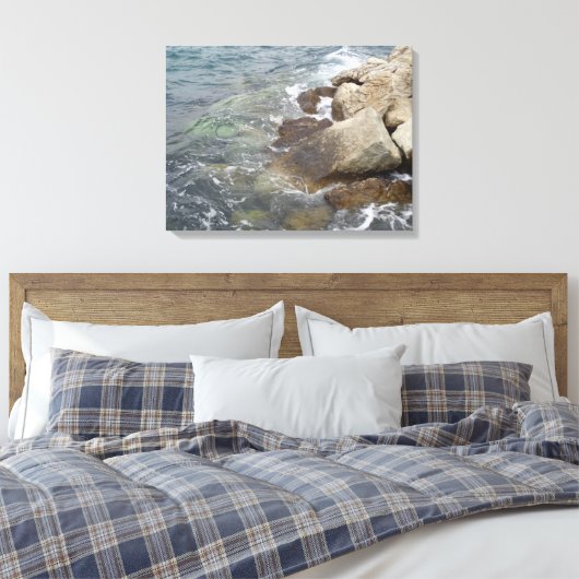 Fotografie van de oevers van het Middellandse-Zee Canvas Afdruk (Insitu (Slaapkamer))
