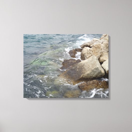Fotografie van de oevers van het Middellandse-Zee Canvas Afdruk (Voorkant)
