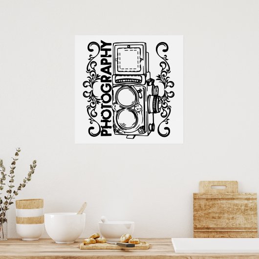 Fotografie van de oude school poster (Keuken)