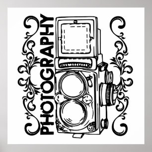 Fotografie van de oude school poster