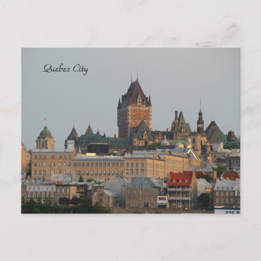 Fotografie van de prachtige skyline van Quebec Cit Briefkaart (Voorkant)