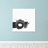 Fotografie van de Retro camera Canvas Afdruk (Insitu (Houten vloer))