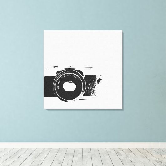 Fotografie van de Retro camera Canvas Afdruk (Insitu (Houten vloer))