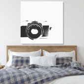 Fotografie van de Retro camera Canvas Afdruk (Insitu (Slaapkamer))