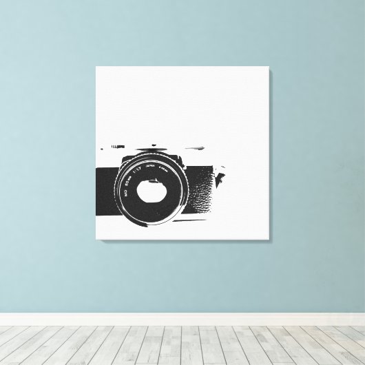 Fotografie van de Retro camera Canvas Afdruk (Insitu (Houten vloer))