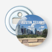 Fotografie van de skyline van Austin Texas Button Flesopener (Voorkant)