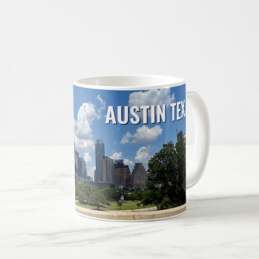 Fotografie van de skyline van Austin Texas Koffiemok (Voorkant rechts)