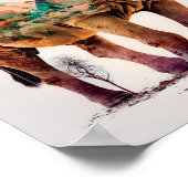 Fotografie van dubbele blootstelling aan rinoceros poster (Hoek)