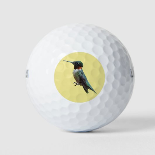 Fotografie van een roodkeelkolibrie golfballen (Voorkant)