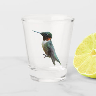 Fotografie van een roodkeelkolibrie shot glas