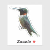 Fotografie van een roodkeelkolibrie sticker (Vel)
