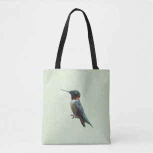 Fotografie van een roodkeelkolibrie tote bag