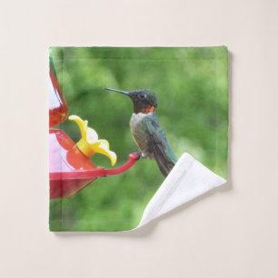 Fotografie van een roodkeelkolibrie washandje