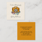 Fotografie van Floral  hand Vierkante Visitekaartje (Voorkant / Achterkant)