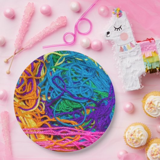 Fotografie van Garens Tangles Papieren Bordje (Feest)