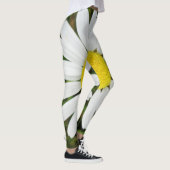Fotografie van geel White Daisy Flower Floral Leggings (Rechts)