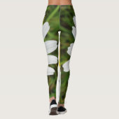 Fotografie van geel White Daisy Flower Floral Leggings (Achterkant)