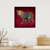 Fotografie van gepotte wilde kat poster (Keuken)