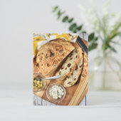 Fotografie van gesneden bleu-kaasbrood briefkaart (Staand voorkant)