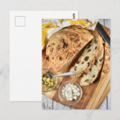 Fotografie van gesneden bleu-kaasbrood briefkaart (Voorkant / Achterkant)