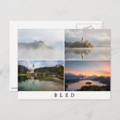 Fotografie van gevlekte landschappen in collage briefkaart (Voorkant / Achterkant)