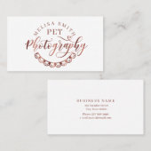 Fotografie van gezelschapsdieren, in de vorm van e visitekaartje (Voorkant / Achterkant)