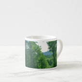 Fotografie van het groene boslandschap espresso kop (Voorkant rechts)