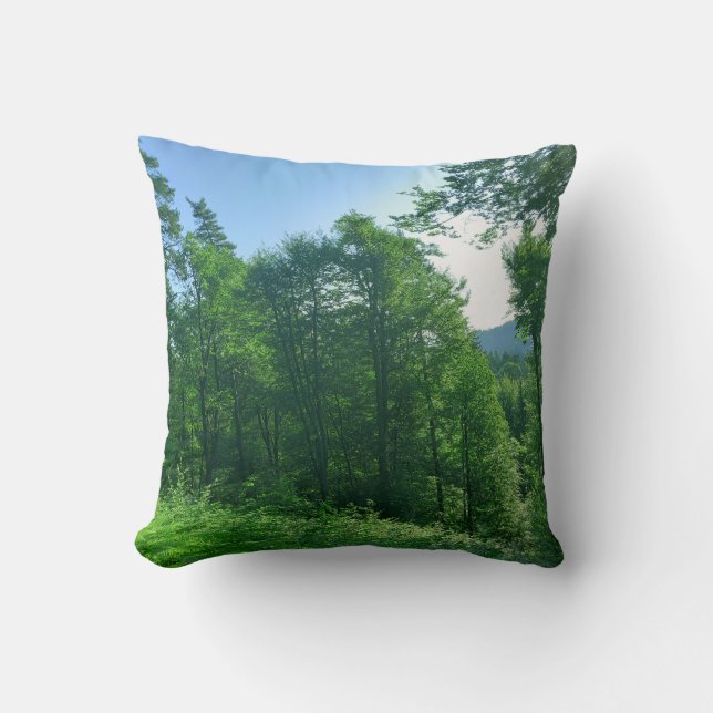 Fotografie van het groene boslandschap kussen (Voorkant)
