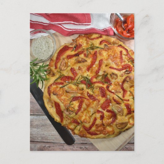 Fotografie van het Italiaanse Focaccia Red Pepper  Briefkaart (Voorkant)