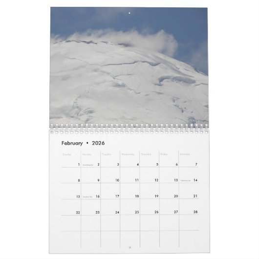 Fotografie van het nationale park Rainier Kalender (Feb 2026)