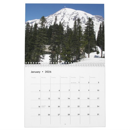 Fotografie van het nationale park Rainier Kalender (Jan 2026)