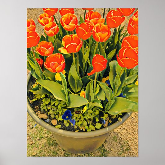 Fotografie van het oranje bloemfestival poster (Voorkant)