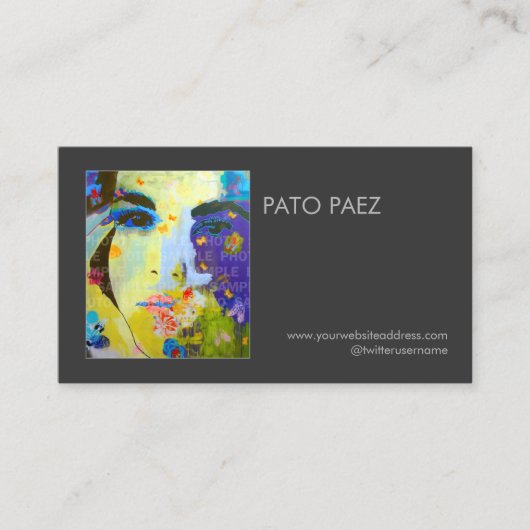 Fotografie van kunstenaar of fotograaf Zwarte Foto Visitekaartje (Voorkant)