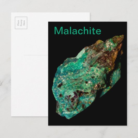 Fotografie van Malachite Green Mineral Rock Natuur Briefkaart (Voorkant / Achterkant)
