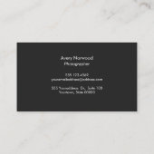 Fotografie van moderne filmfotograaf visitekaartje (Achterkant)