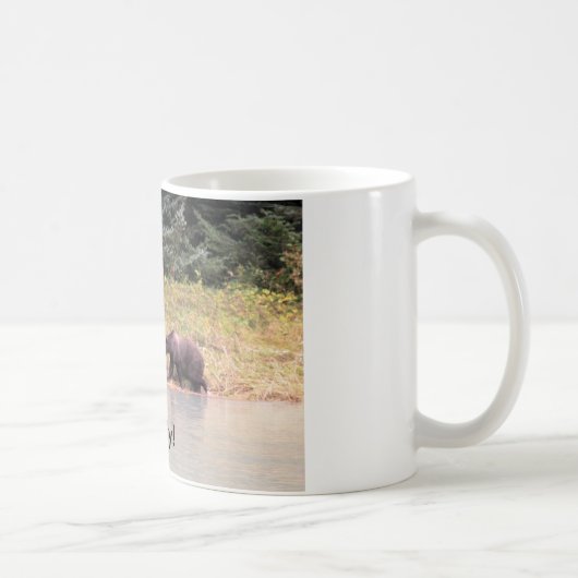 Fotografie van moeder Grizzly, 2 kubussen, rivier, Koffiemok (Rechts)