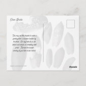 Fotografie van olijfschelpen briefkaart (Achterkant)