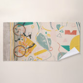 FOTOGRAFIE VAN ORANJE EN WITTE BICYCLE BADHANDDOEK (Badhanddoek)