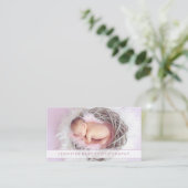 Fotografie van pasgeboren baby's visitekaartje (Staand voorkant)