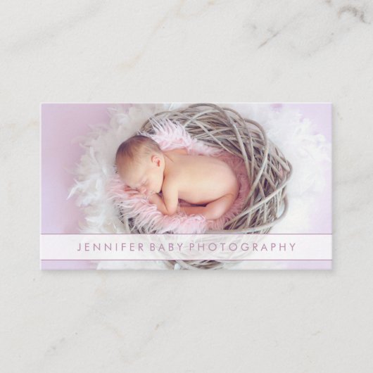 Fotografie van pasgeboren baby's visitekaartje (Voorkant)