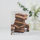 Fotografie van pindakaas Butter Chocolate Brownie Briefkaart (Staand voorkant)