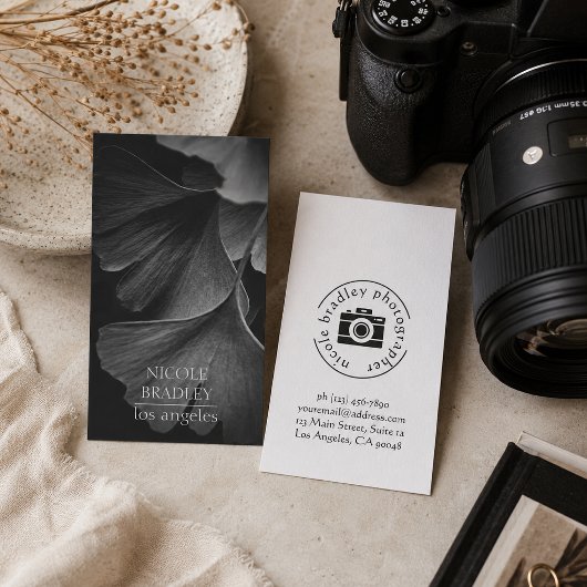 Fotografie van stil leven Zwart en Wit Zakelijk Visitekaartje