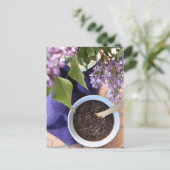 Fotografie van verse Fig Jam Purple Flowers Briefkaart (Staand voorkant)