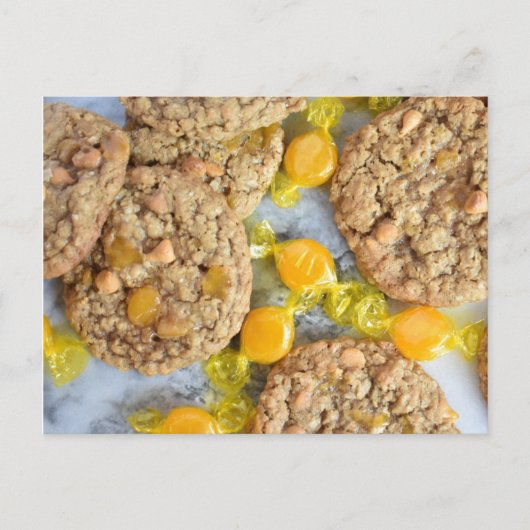 Fotografie van voedsel Butterscotch Oatmeel Koekje Briefkaart (Voorkant)