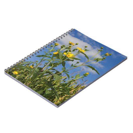 Fotografie van wilde zonnebloemen notitieboek (Linkerzijde)