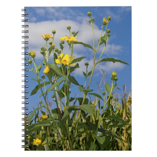 Fotografie van wilde zonnebloemen notitieboek (Voorkant)