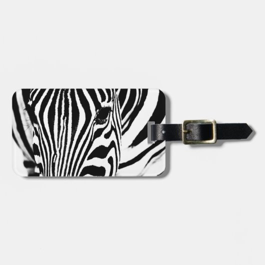 Fotografie van zebra wilde dieren Afrika Safari Bagagelabel (Voorkant horizontaal)