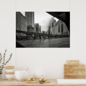 Fotografie van zwart-wit Uitzicht van Chicago Poster (Keuken)