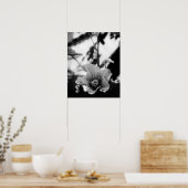 Fotografie van zwarte en witte Floral Poster (Keuken)