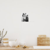 Fotografie van zwarte en witte paarden poster (Keuken)